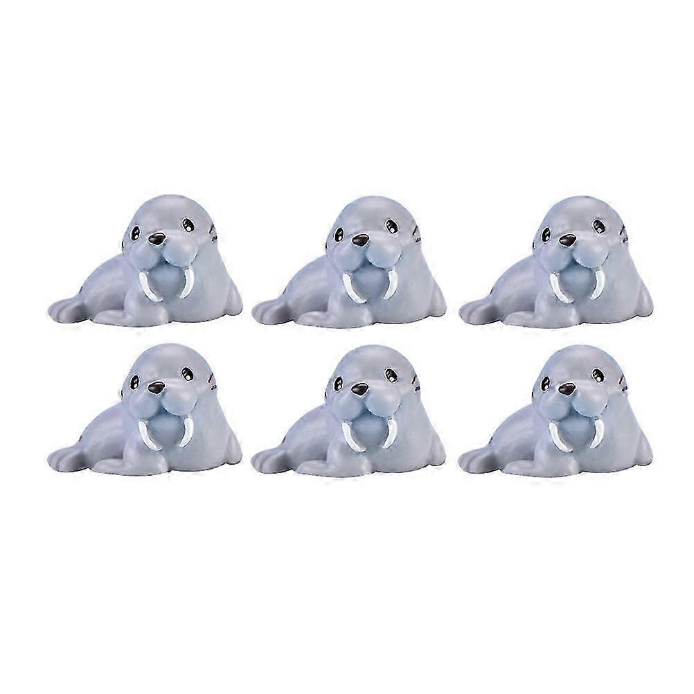 6Pcs Simulated Landscape Decor Landscaping Prop Simulation Walrus Model