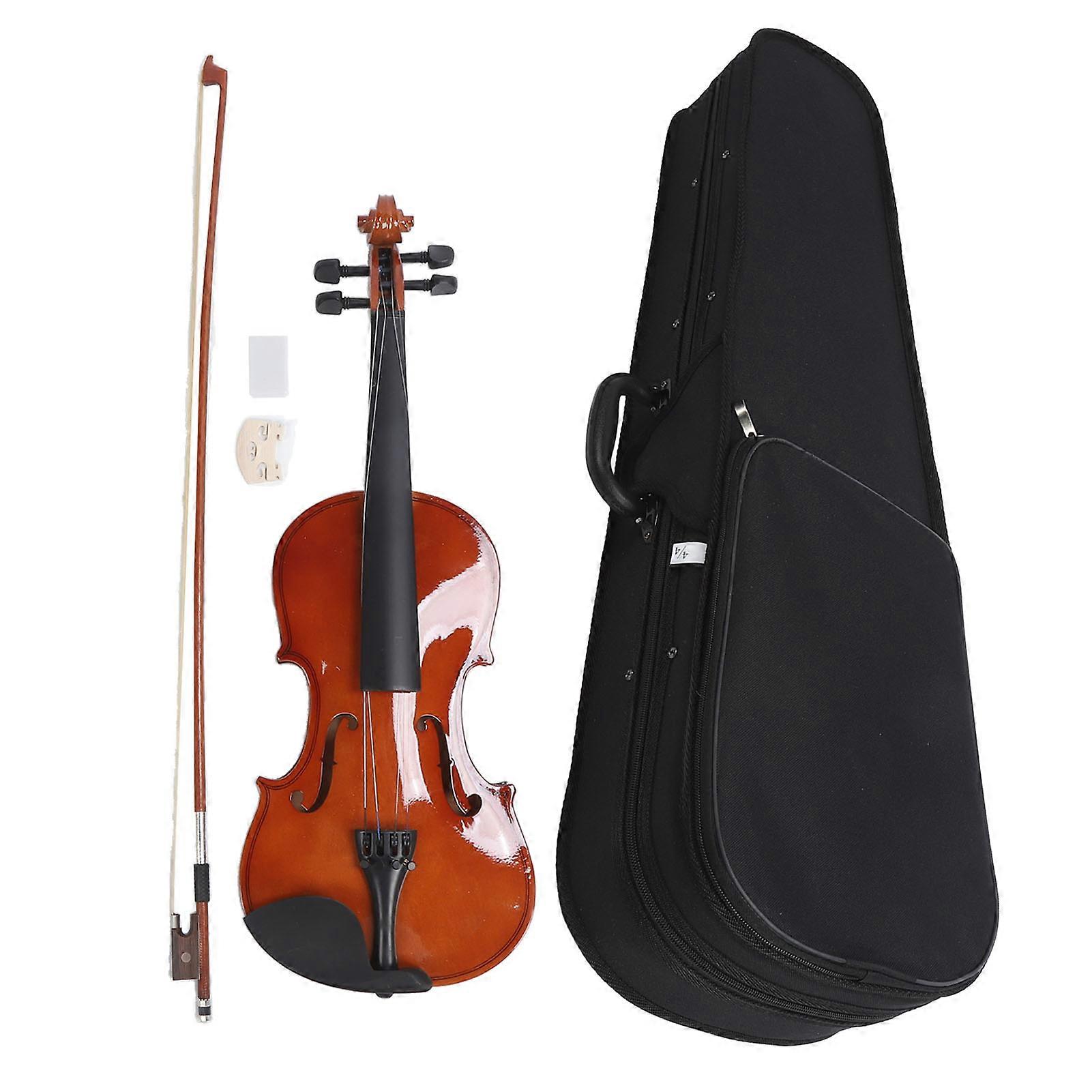 Acoustic Violin Full Basswood and Steel Wire Strings 4/4 Student Starters Violin for Beginners