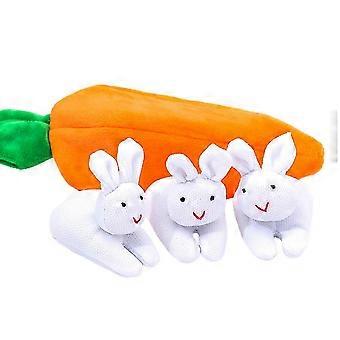 White Bunnies in Carrot Purse Plush Toy for Kids 2025