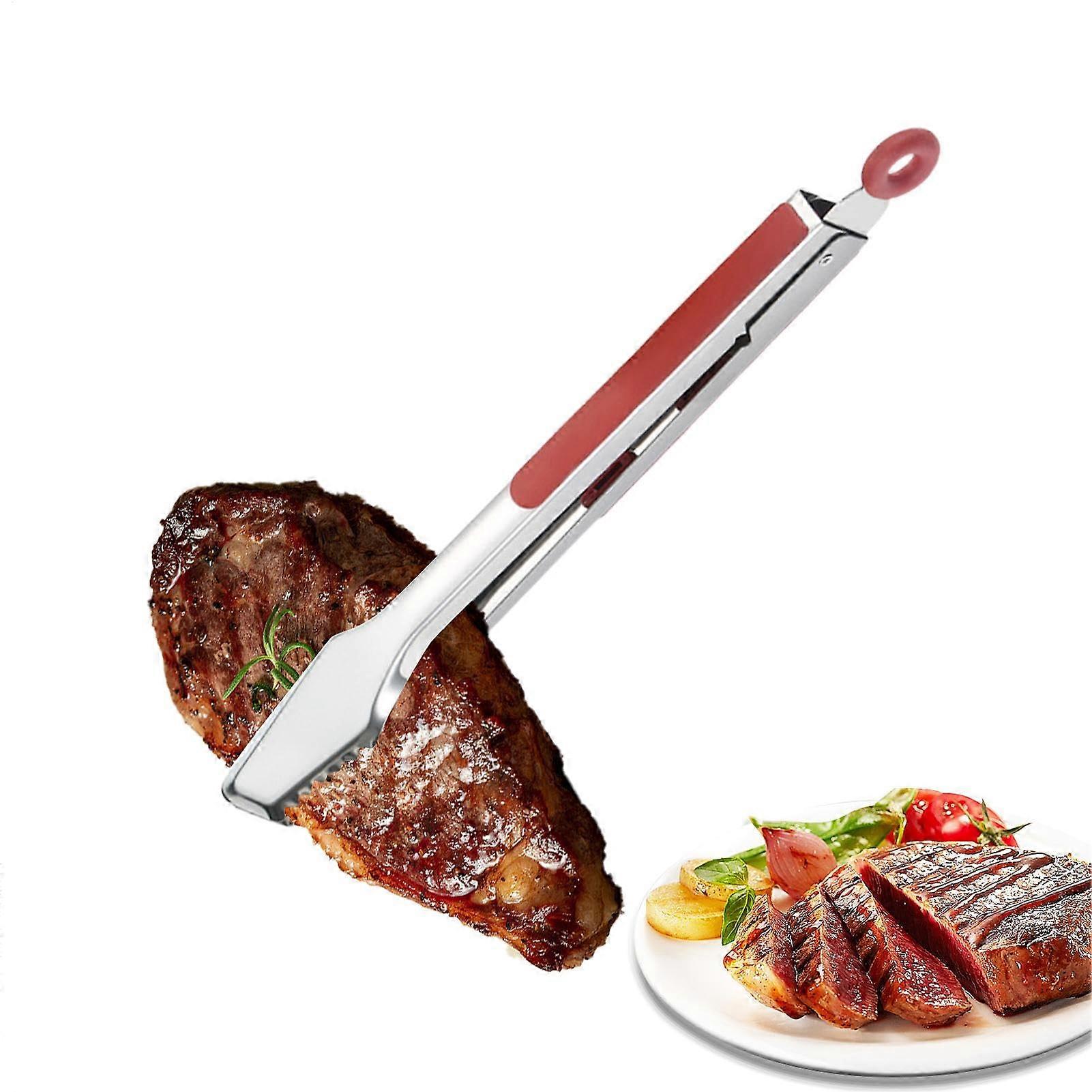 Grill tongs for grilling, kitchen steak serving tongs, long buffet tool