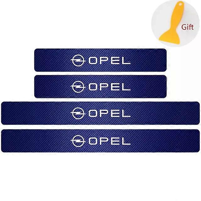 4PCS Car Door Sill Protector Carbon Fiber Vinyl Decor Sticker Suitable for Opel OPC Mokka Vectra Insignia Astra Corsa Zafira Accessories