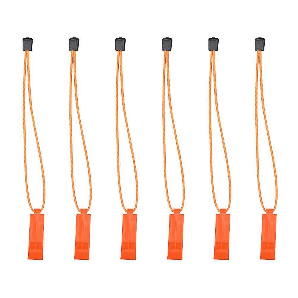 Crisp Sound Whistle for Hiking Gear Loud Whistle for Emergency Use School Gym PP Material 7.50X2.00X0.60cm 6Pcs