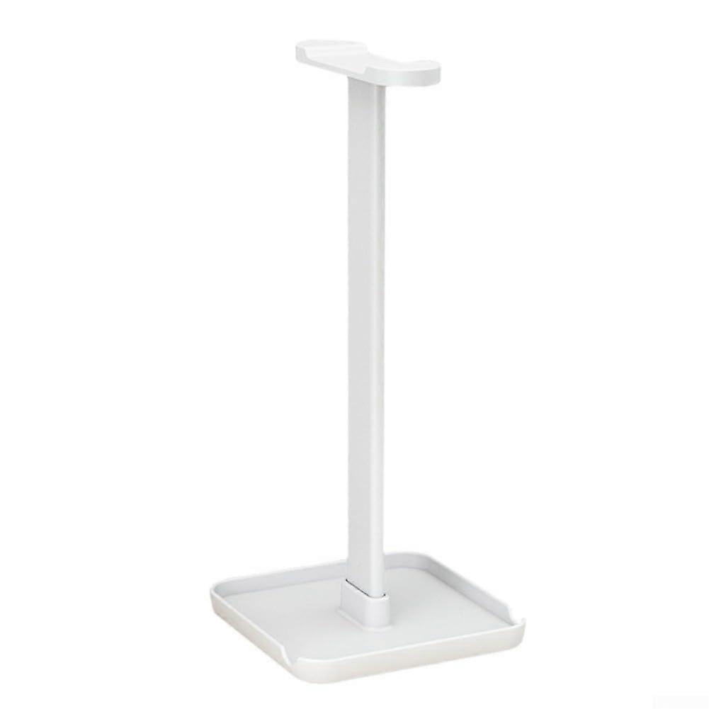 Modern headphone hanger with display shelf for efficient desk organization and clutter (white)