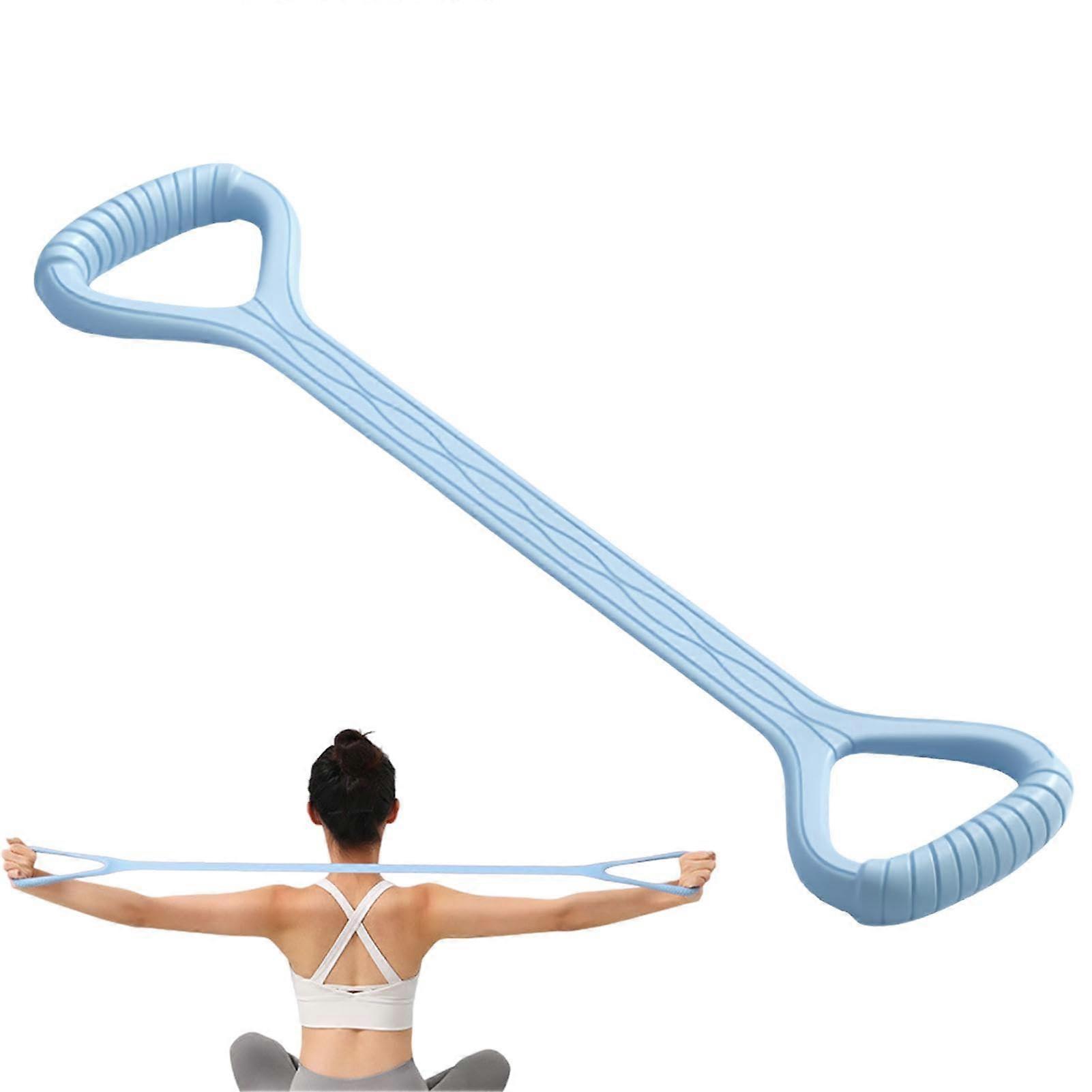 Elastic Exercise Bands - Non-Slip Figure 8 Resistance Bands for Strength Training, Durable Rubber, Blue Color