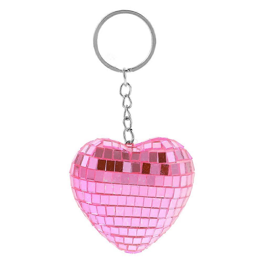 Heart Shaped Disco Ball Keychain Sparkly Mirror Pendant for Bags Unique Christmas Party Favors Lightweight Charm Accessory