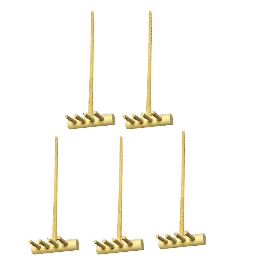 Bamboo Rake Sand Table Accessories Meditation Zen Garden Tool Simple Four Teeth 14x10cm 5Set