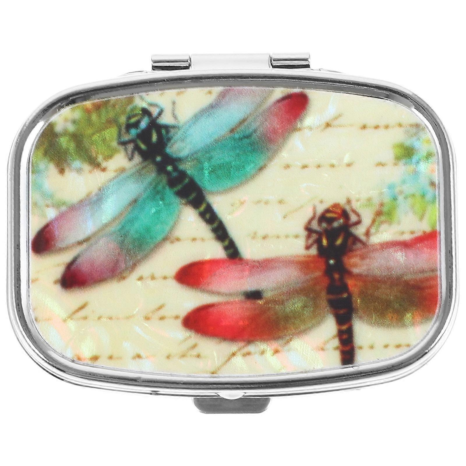 Small Pill Holder Travel Case Storage Two-Grid Multi-Use Vitamin Case For Travel Business Trip Daily Use 1Set