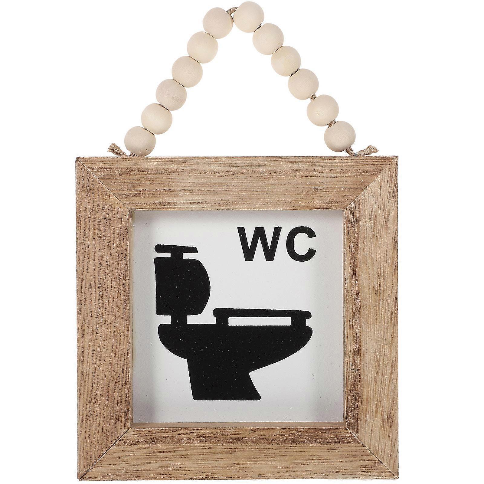 Rustic Wall Decor Sign for Bathroom, Compact Charming Design for Toilet and WC Spaces