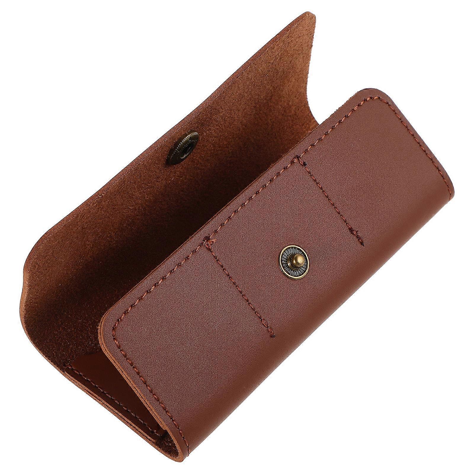 Guitar Plectrum Holder Case Rectangular Storage Protection For Musicians Light Brown 1Pcs