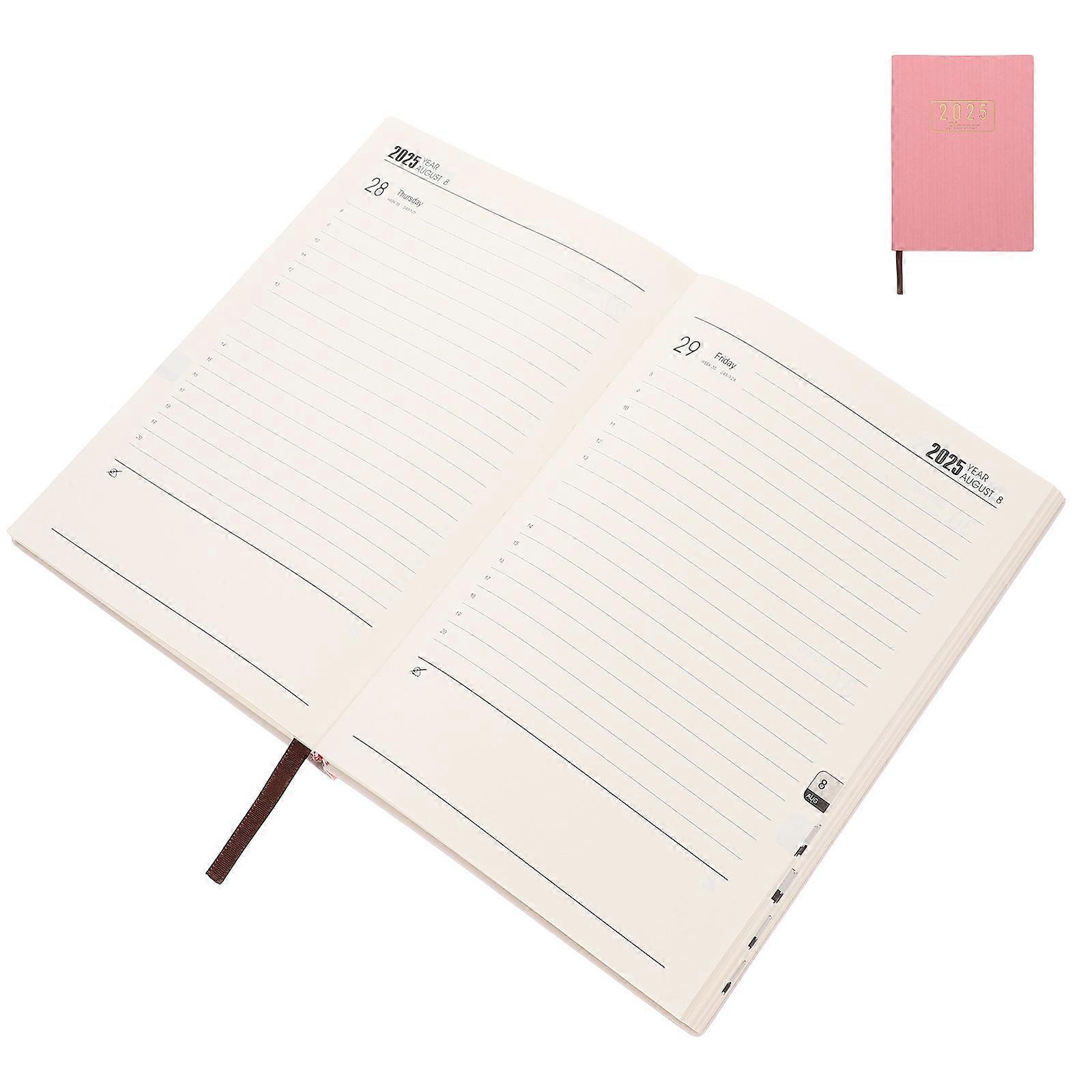 Portable Planner Book Academic Planner For Family Travel Daily Writing Pink A5 Size Scheduling 1Pack