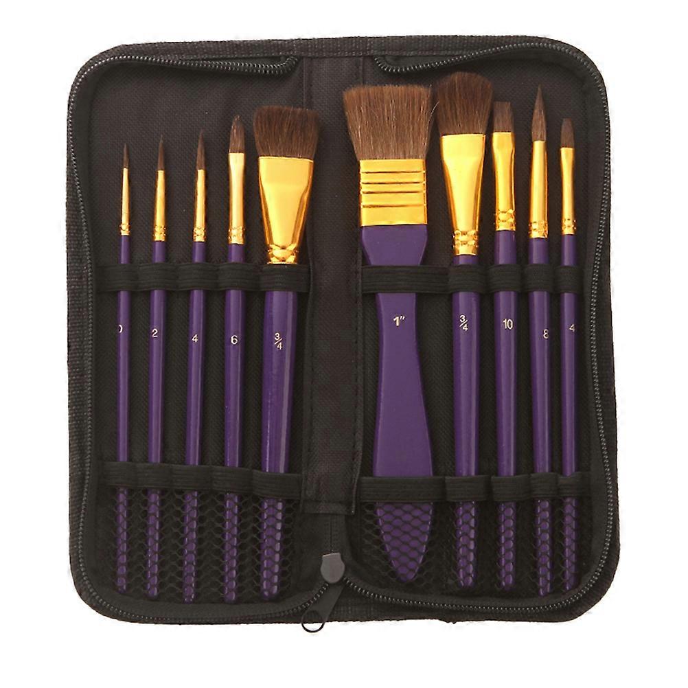 Art Brush Set with Synthetic Bristles for Painting in Assorted Colors 1 Set Practical for Oils and