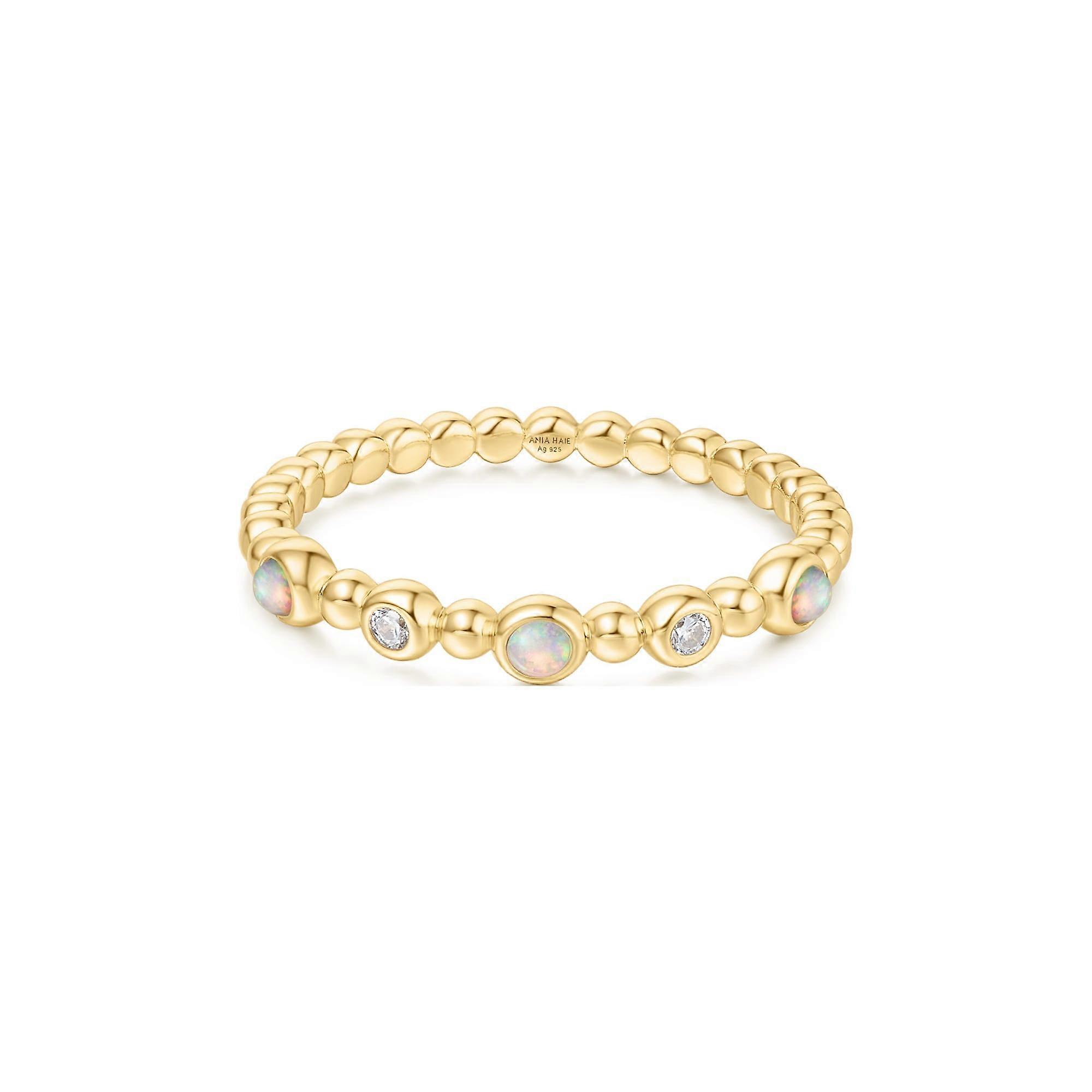 Gold Bezel Kyoto Opal Beaded Ring R064-05G