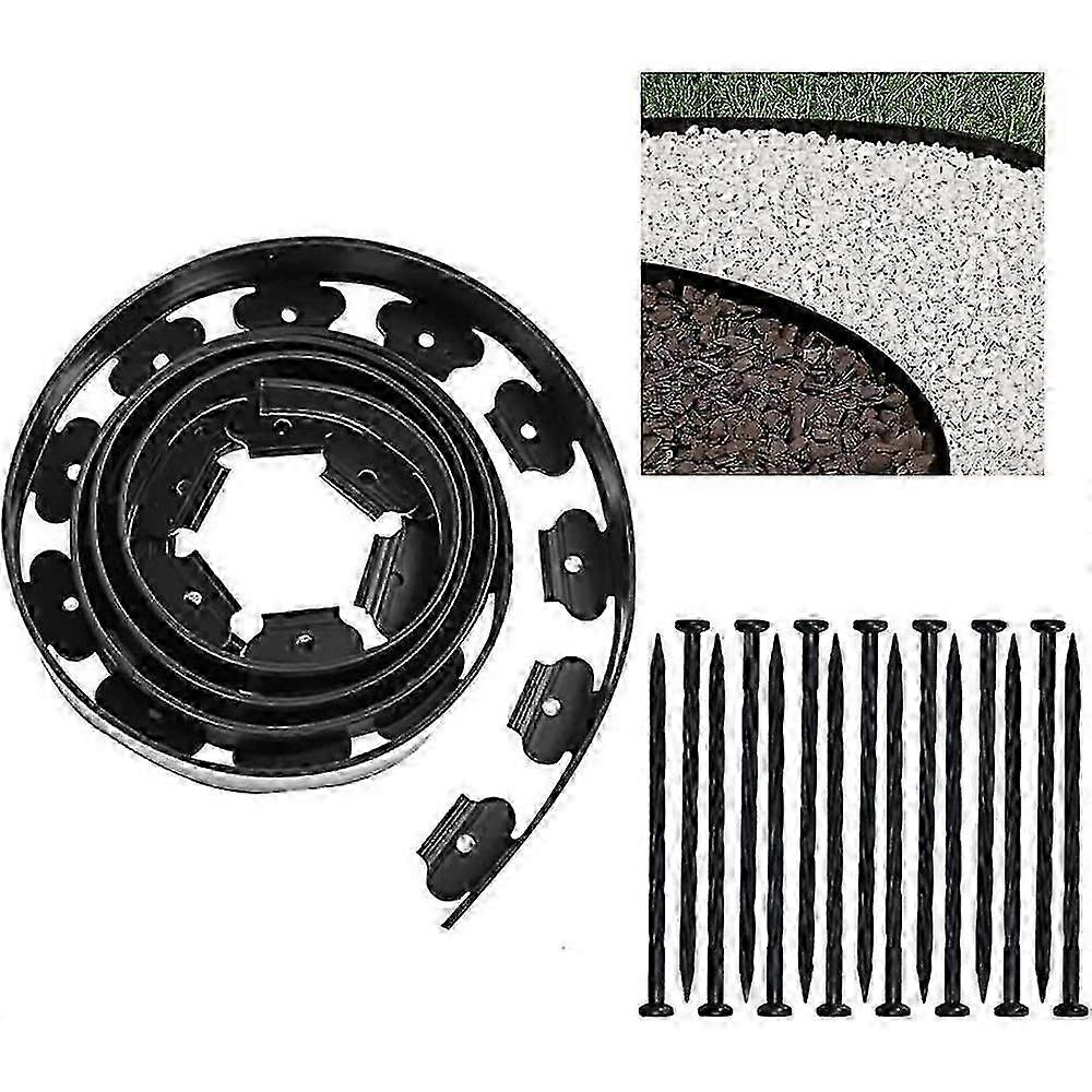 5mフレキシブルガーデンプラスチック芝生ボーダー、プラスチックガーデンボーダー高さ5cm、ブラック