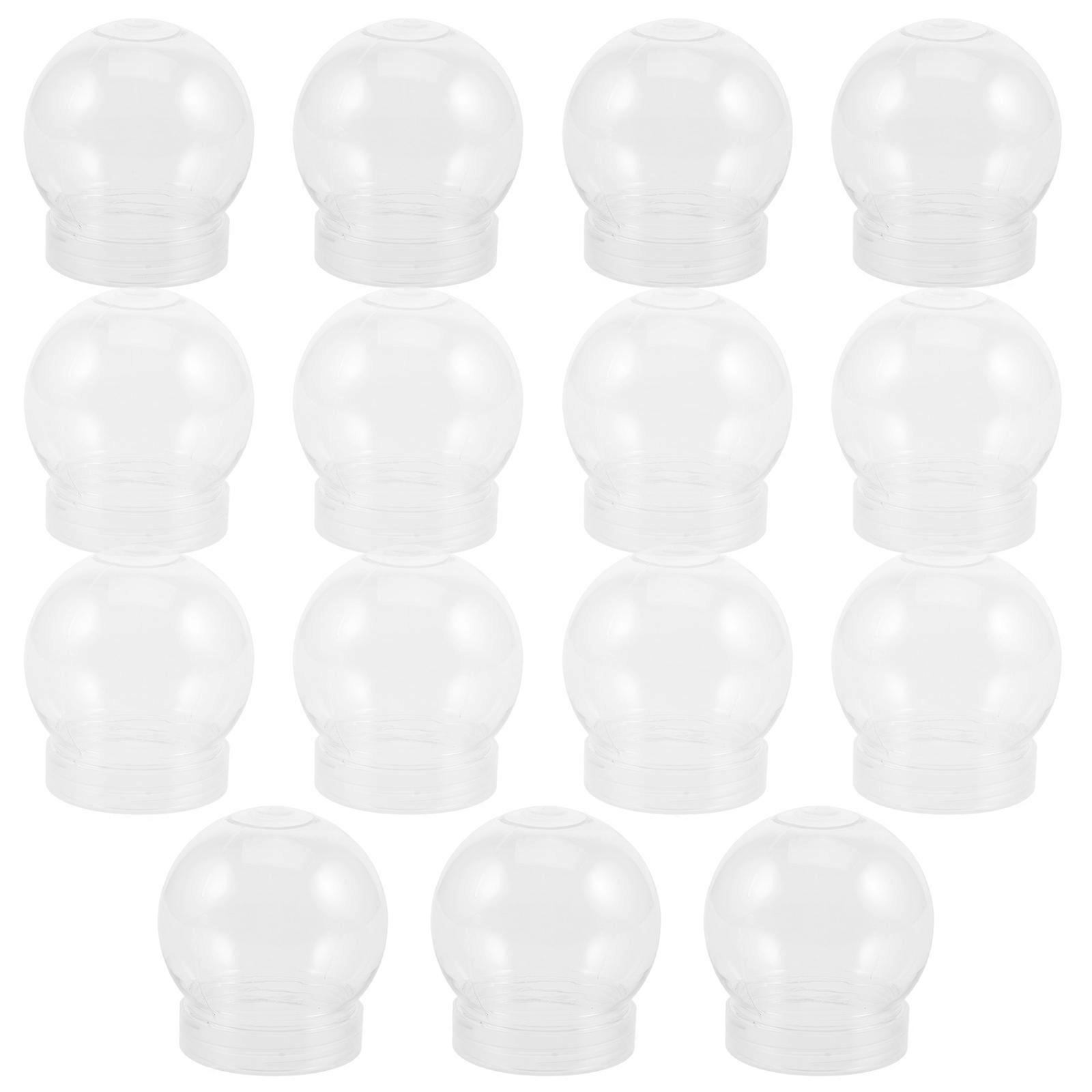 15pcs Plastic Snow Globes Bulk   DIY Transparent Craft Decorations for Christmas, Fillable & Shatterproof, Assorted Shapes