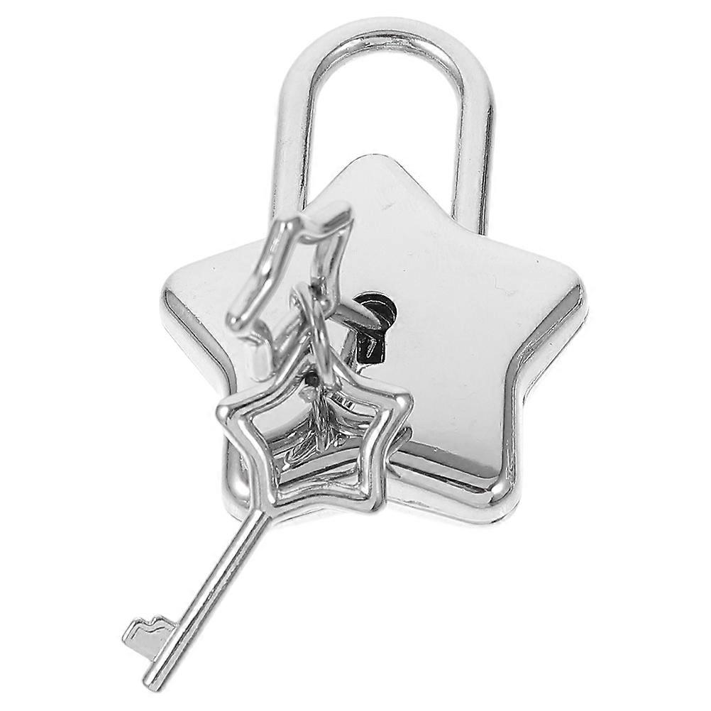 Cute Locks Star Shaped Padlock For Handbag Silver Simple Design 1Set