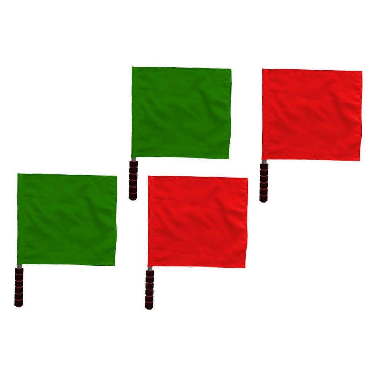 Pack of 4 Flag of School Referee Beacon Hand Racing Flags Corner Flags Commander Flags Referee Lead Flags Referee Warning Flag Kit Red Flag Fabric