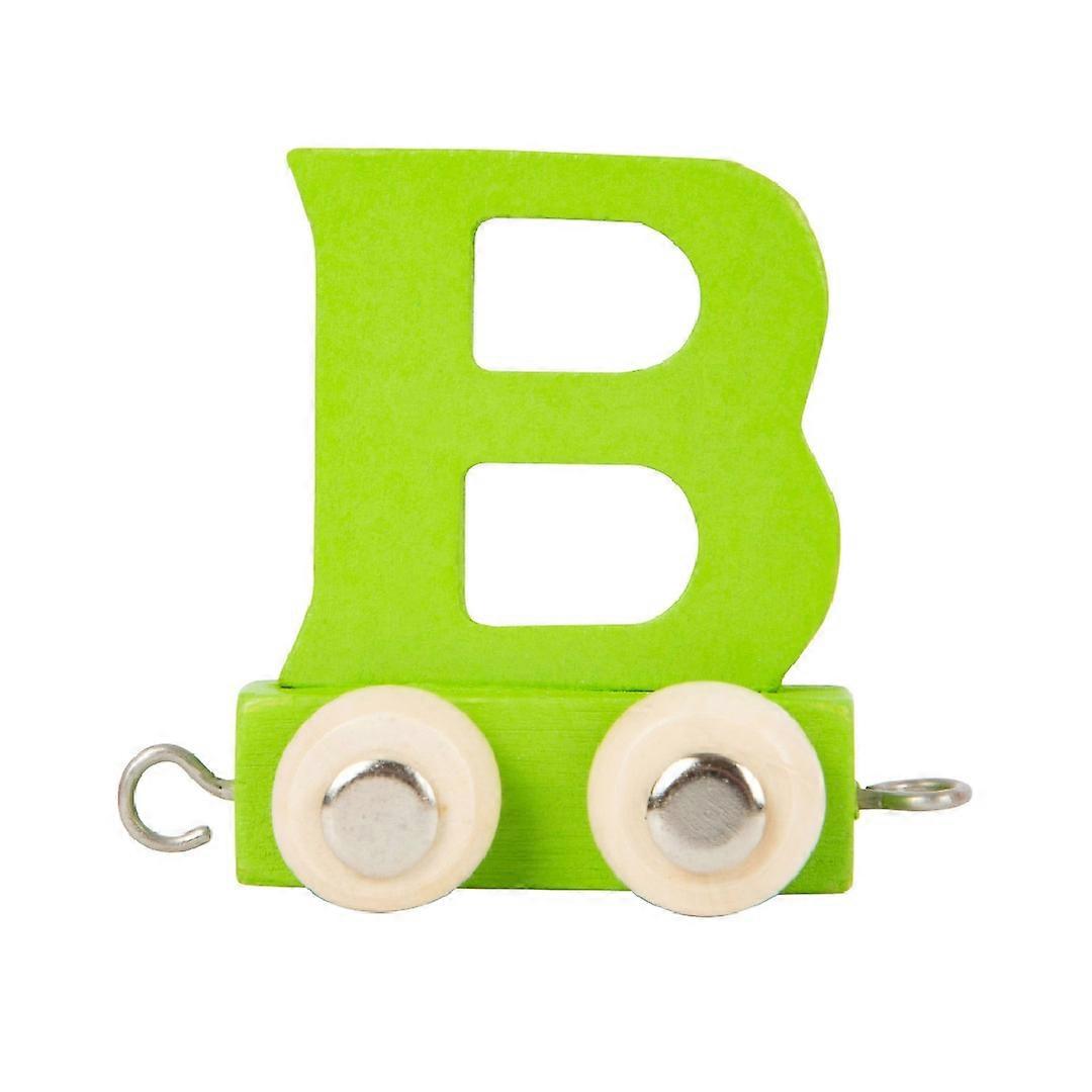 Tren din lemn verde picior mic litera "B"
