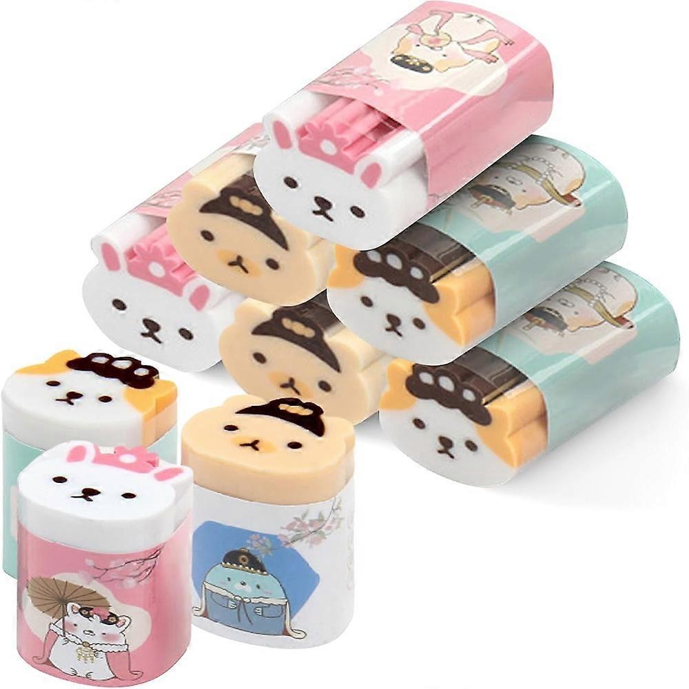 Mordely 6pcs The Salaryman Eraser Standard Pencil Erasers Eraser