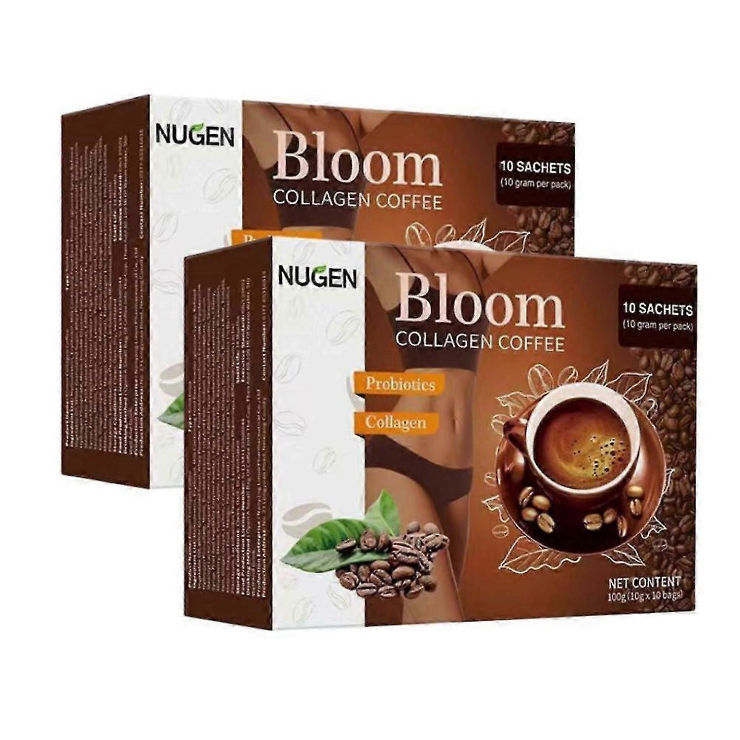 2 قطعة بلوم كوفي كولاجين ، قهوة نوجين بلوم كولاجين ، قهوة نوجين كولاجين ، كولاجين قهوة عضوية نقية (10 أكياس / علبة)