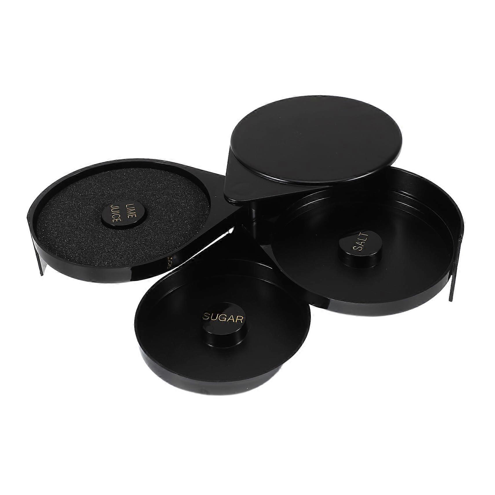 Barsalzrandboxは、カクテル、塩、ジュース、マルガリータバーアクセサリー、キッチンフレンドリー、気密、実用的、プラスチック製の階段付き容器で作られています