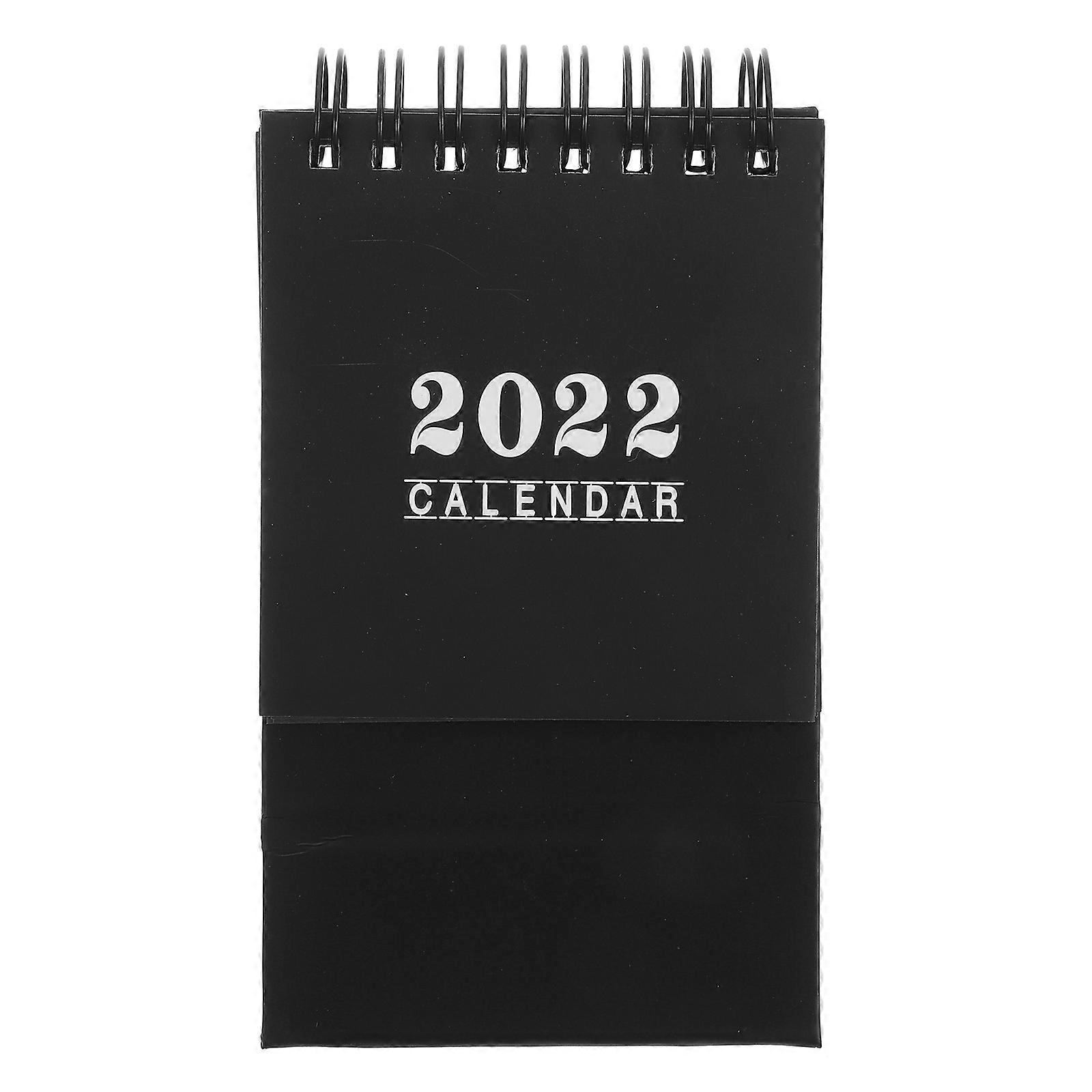 Monthly Calendar Desk Accessory Rectangular Shape Time Checking Memo Writing Black 9.8X7.6CM 1Set