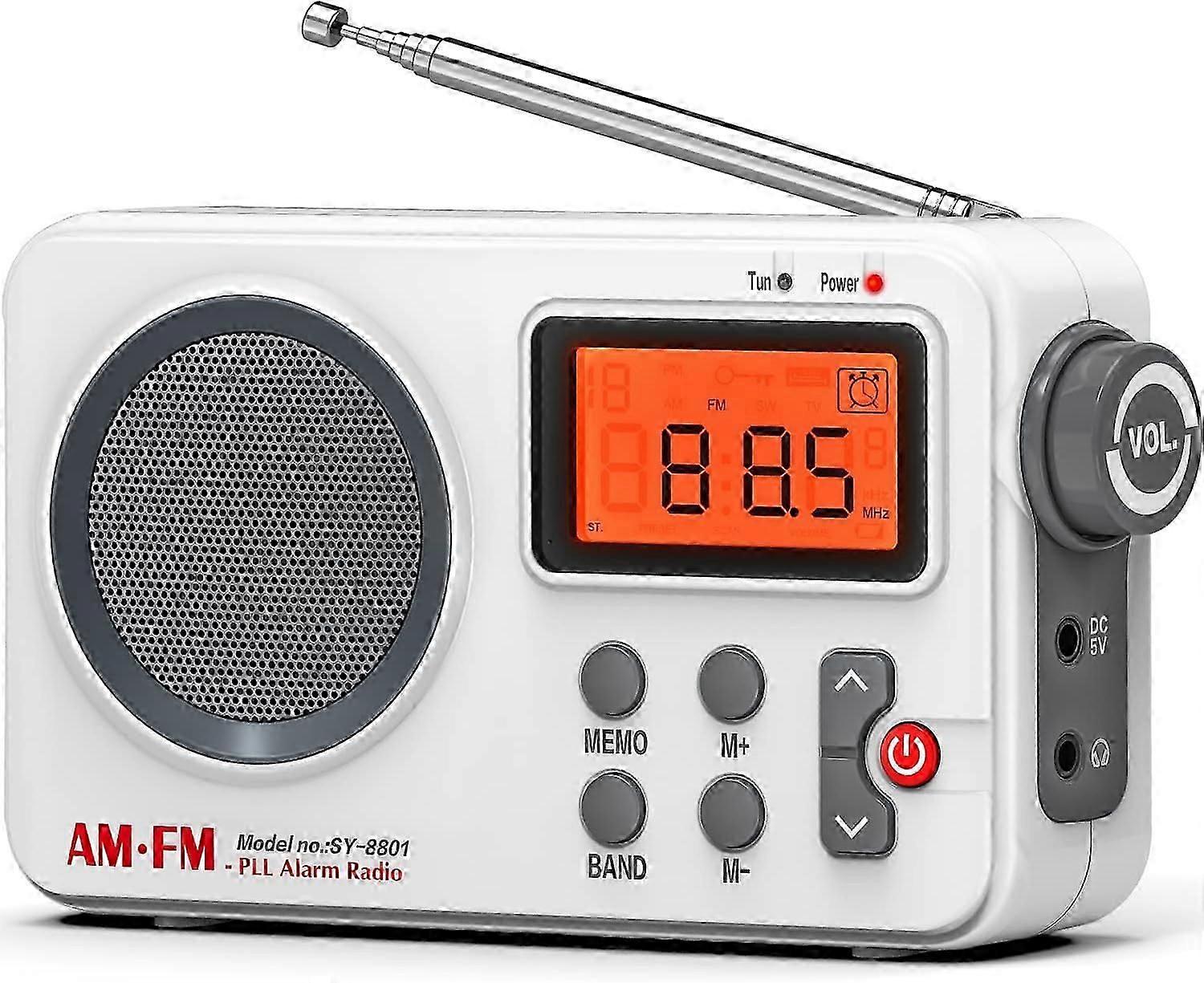 Fm / am (mw) portable radio, small portable radio, transistor radio with excellent reception and high sound quality, syn