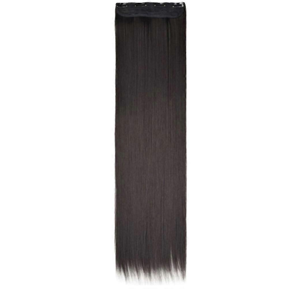 Front Hair Extensions Clip In Long Straight Hair Pieces Natural Look Easy To Wear Synthetic Hair Pieces For Women 1Set
