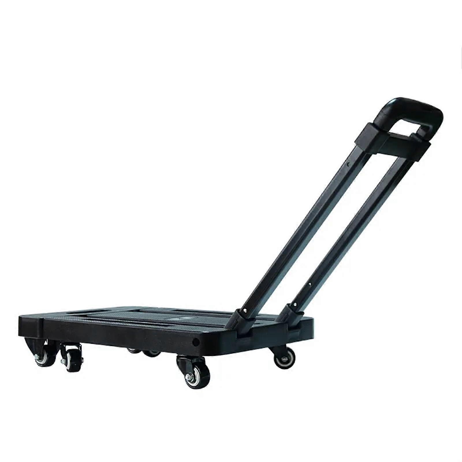 Folding Sack Truck, Heavy Duty Foldable Trolley, Portable Camping Hand Truck, Multifunctional Luggage Cart in Black