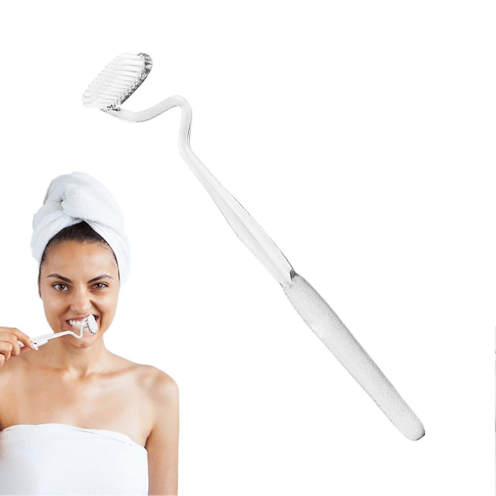 Vertical Toothbrush for Adults, Tongue Brush with Soft Bristles, Transparent 1 pc