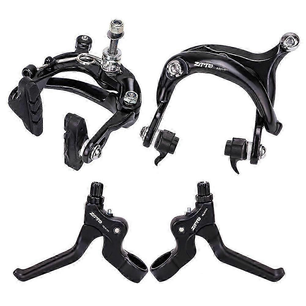 Bicycle Brake Accessories Set with 1 Pair Brake Lever and 1 Pair C Brake Caliper for Compatibility