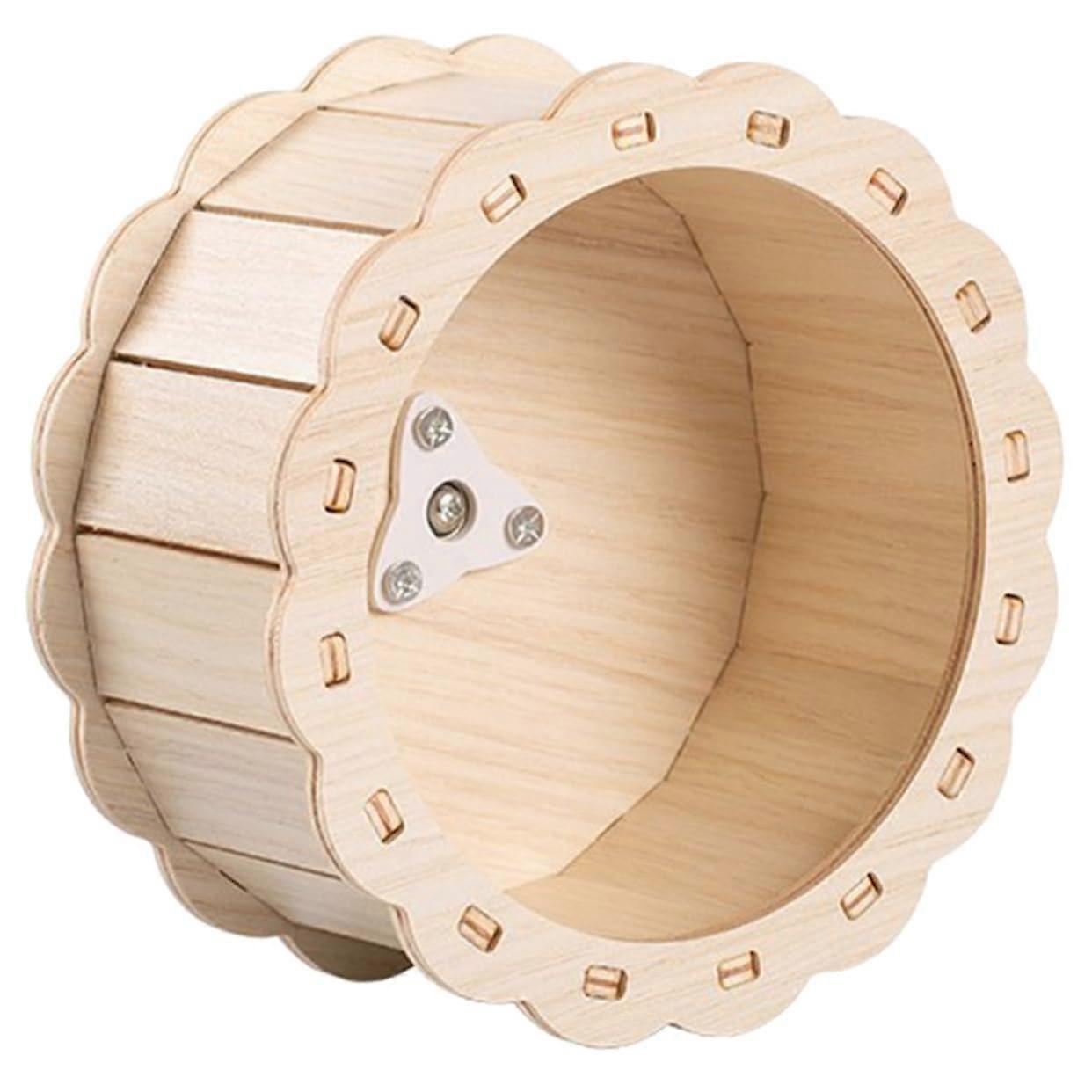 Hamster Exercise Wheel Wooden Sunflower Design for Small Pets, Promotes Activity and Fun for Hamsters and Mice