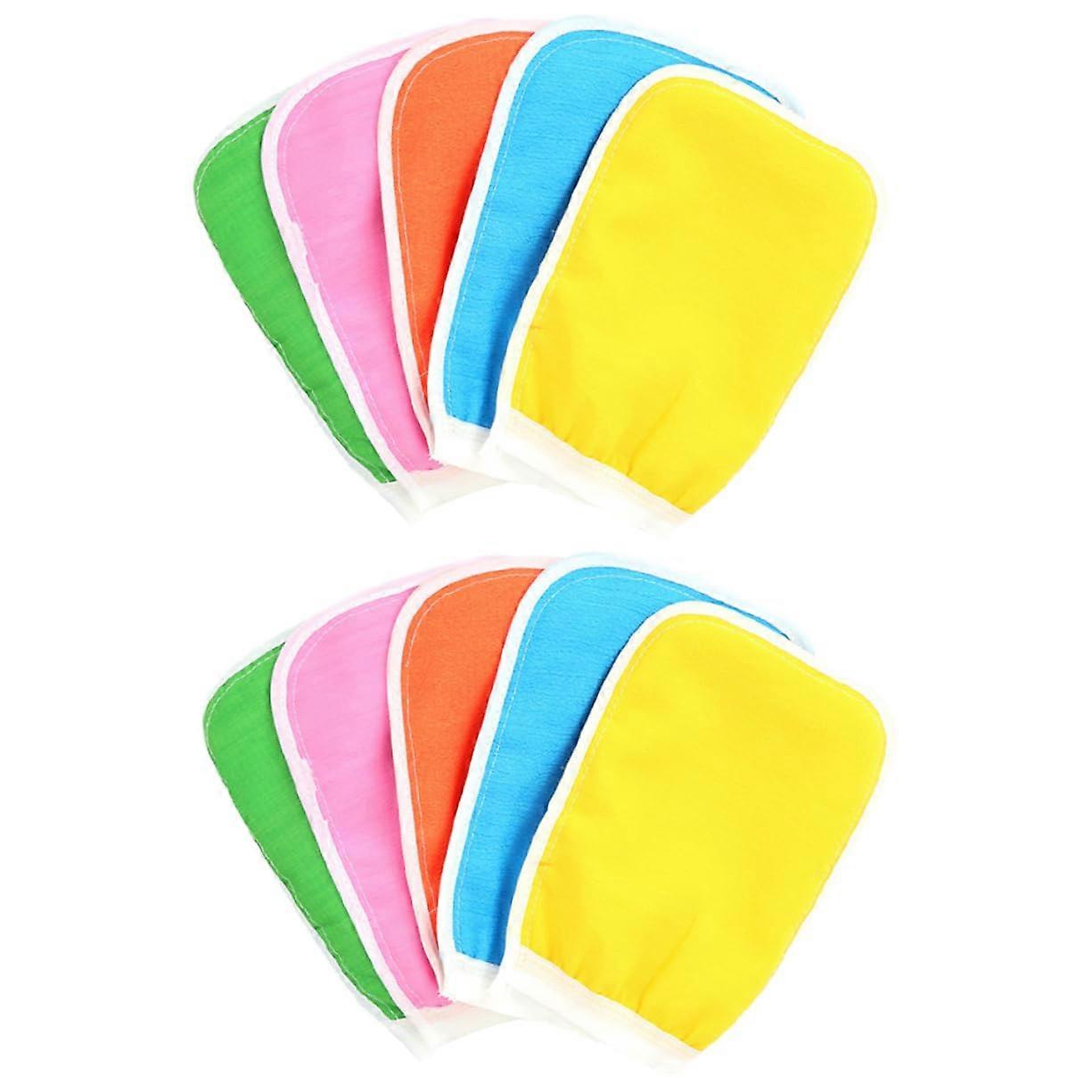10-Piece Exfoliating Body Scrub Gloves for Gentle Skin Peeling, Random Colors, Relaxing Shower Experience
