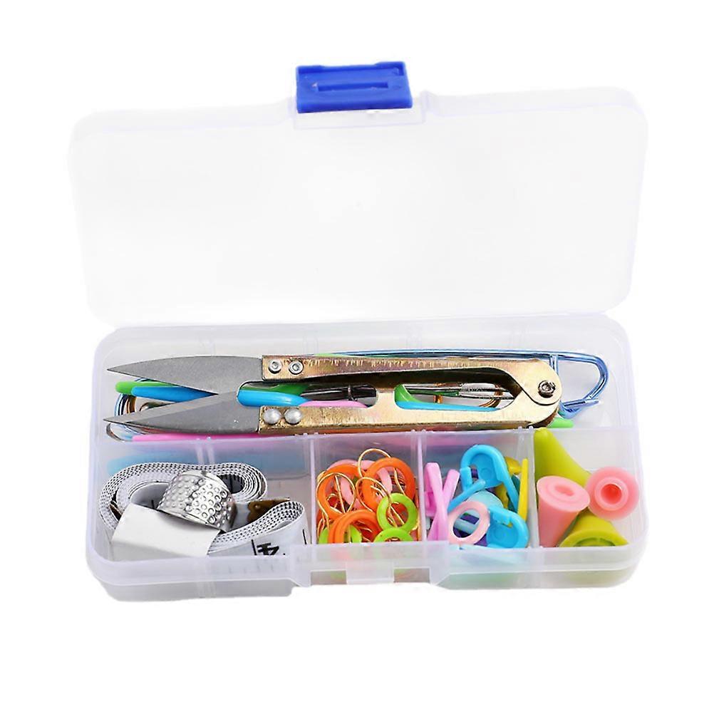 1 Set Complete Knitting Supplies Kit with Portable Storage Case – Durable DIY Knitting Tool Set for Beginners, Travel, and Home Emergency Use