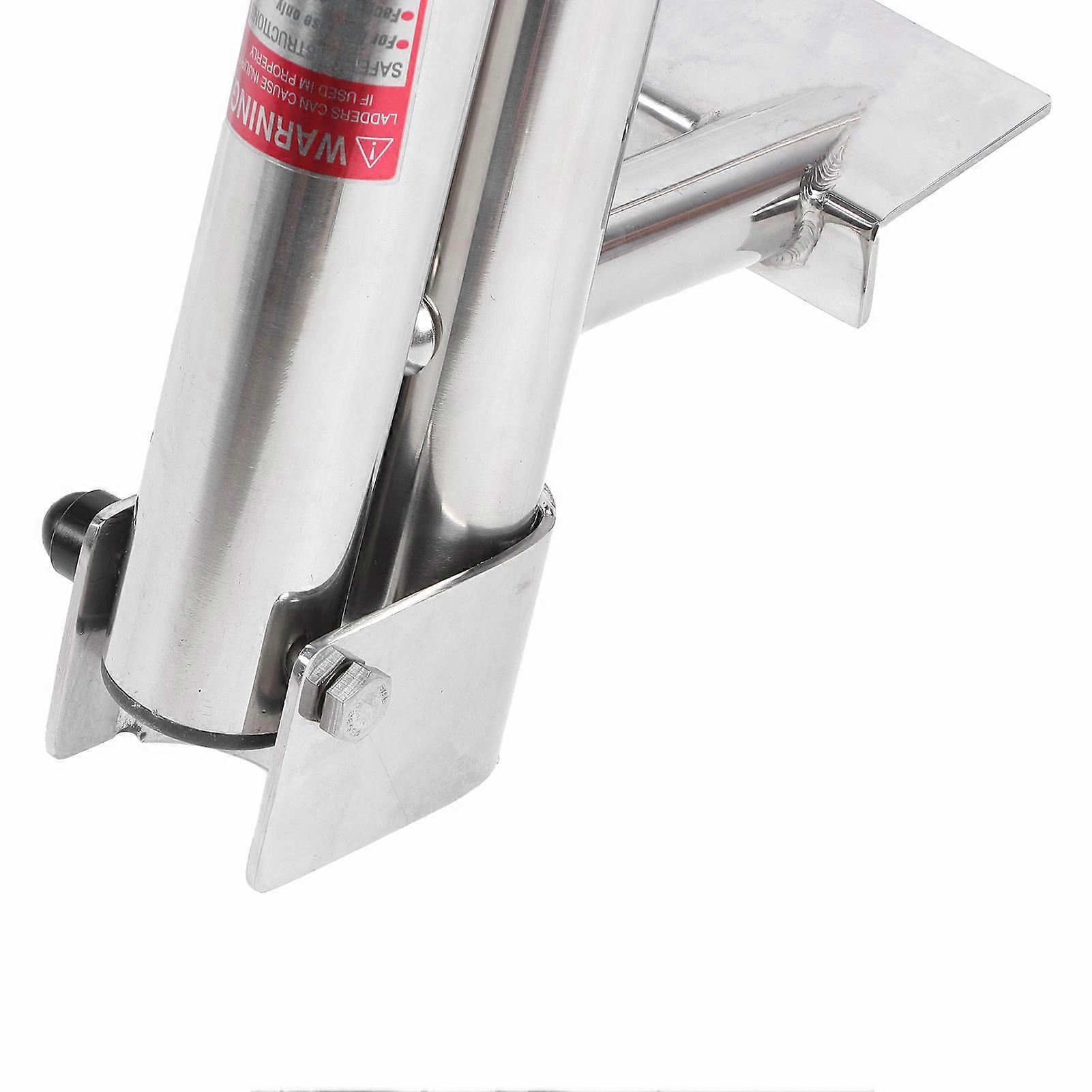 Boat Ladder Folding Telescopic 4‑Steps Marine Dock Stair Welded Reinforce Stainless Steel