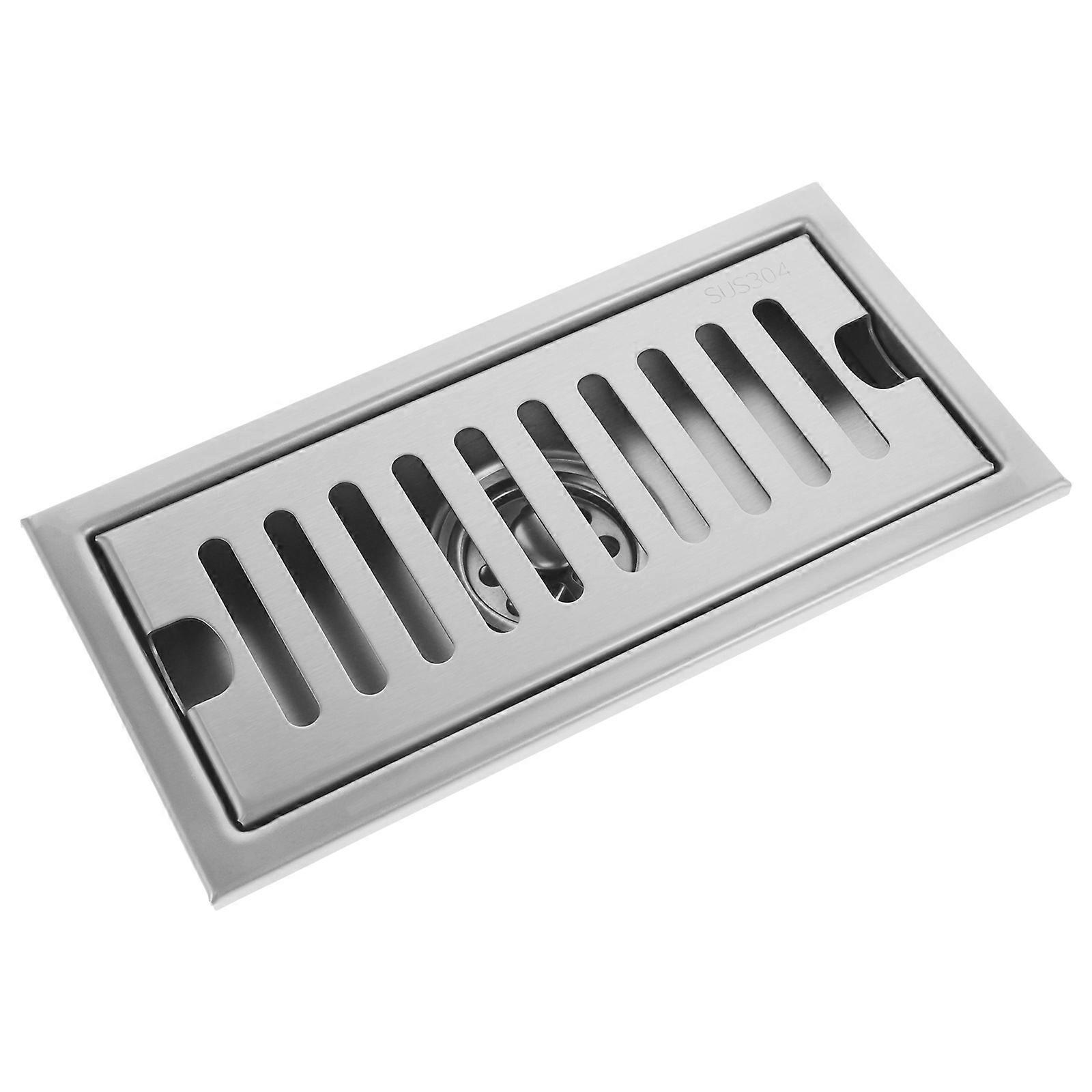 Shower Hair Catchers Linear Drain Strainer Rectangular Shape Garage Use Grey Prevent Bad Smell 1Set