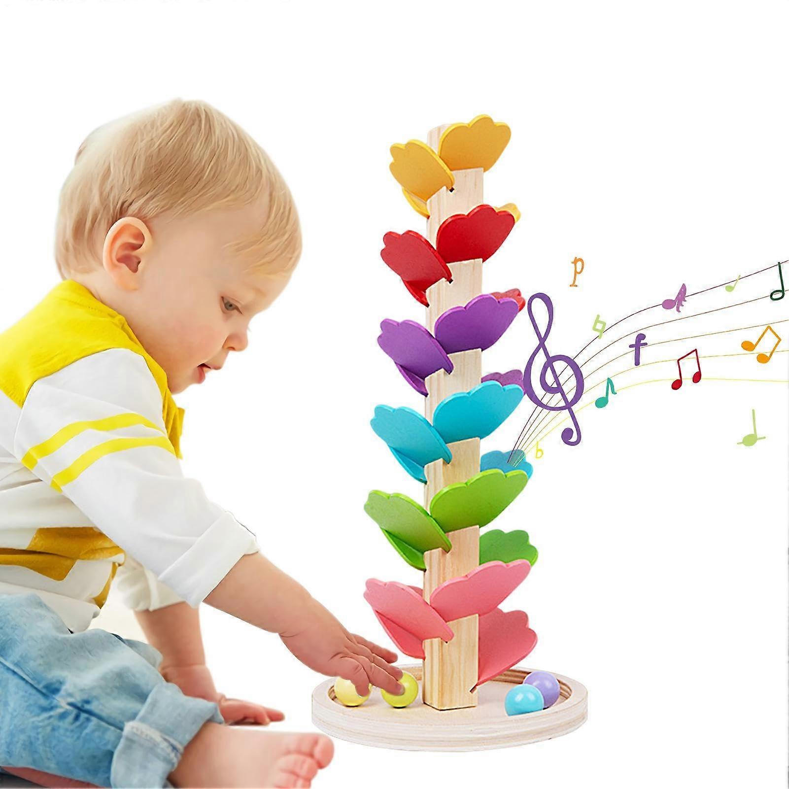 Music Tree Toy Ball Track Play Set with Runway Interactive Educational Creative Game to Enhance HandEye Coordination for Home, School On the Go