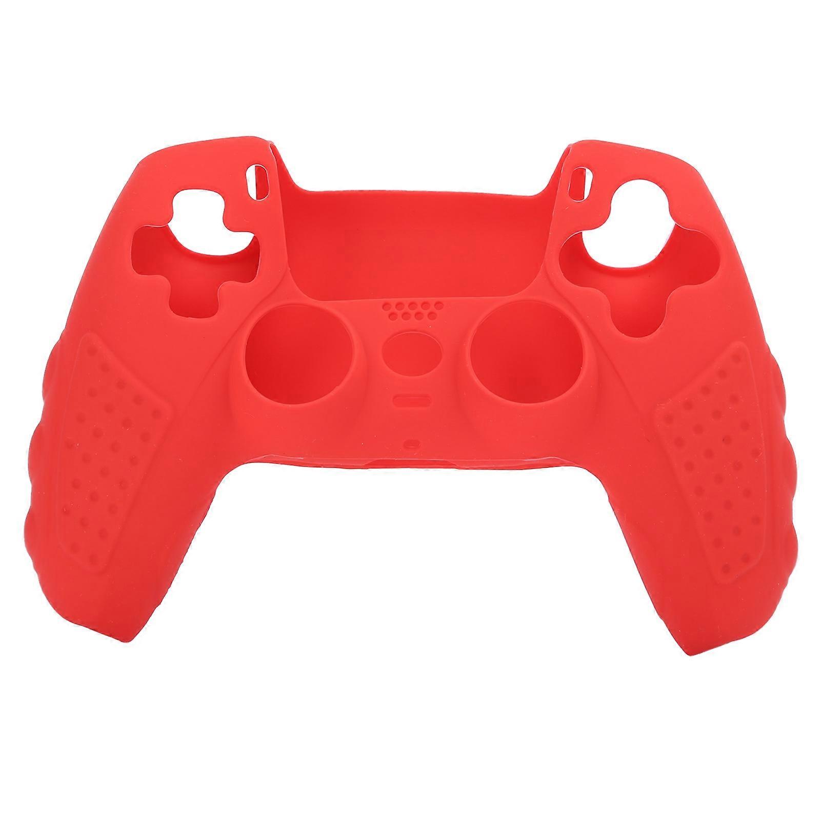 Food Grade NonSlip Silicone Game Console Protection Gamepad Handle Grip for PS5 Joystick(Red )