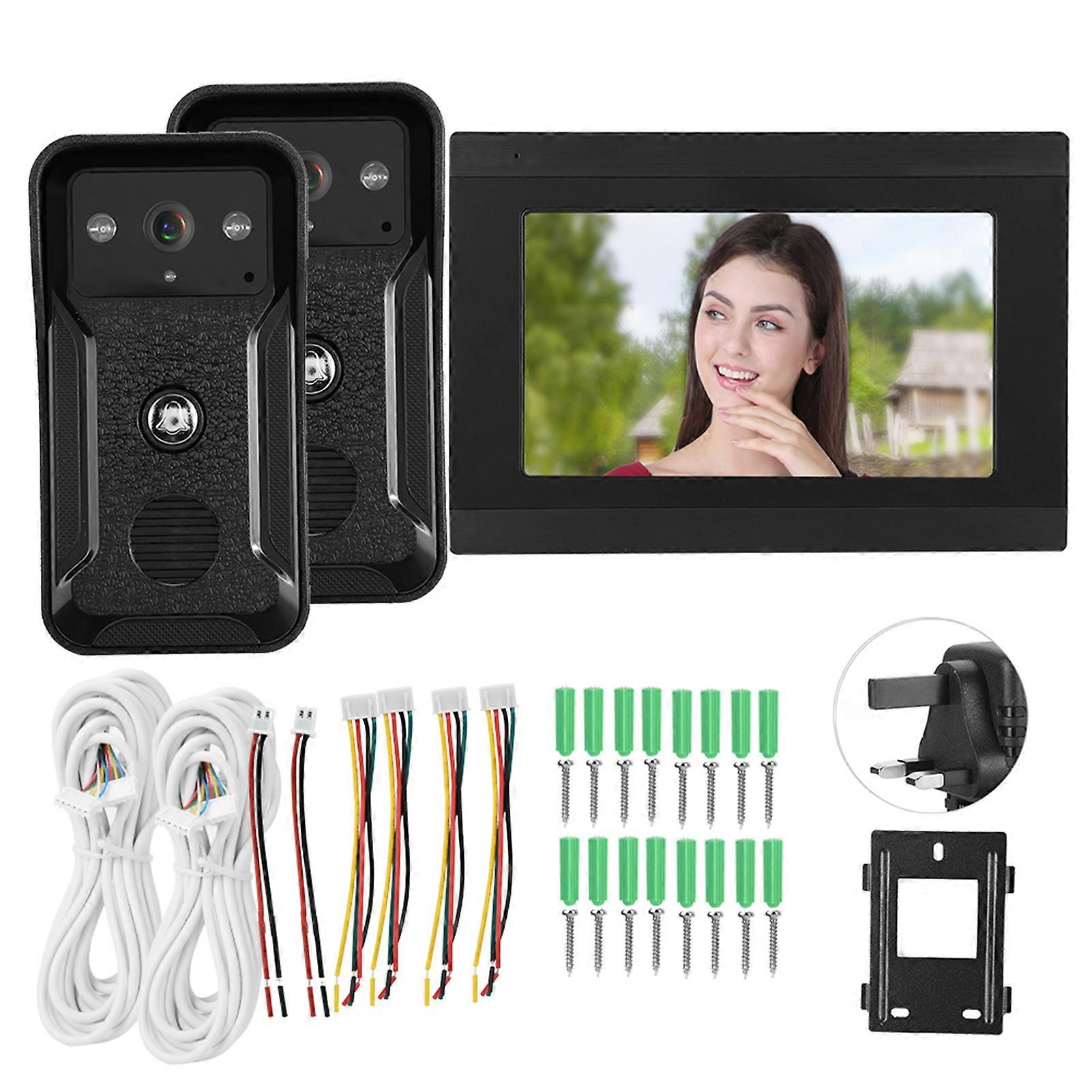 7in 2 Cameras 1080P Video Intercom Wired Wifi Doorphone Night Vision Camera
