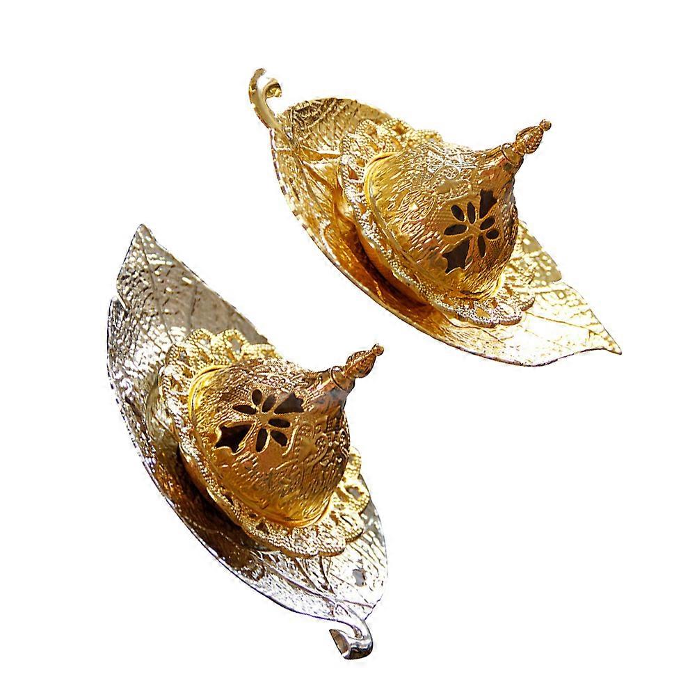 Delicate Aroma Set European Style Incense Burner Delicate Aromatherapy Furnace Mini Tower Metal present Recipients 2 Sets