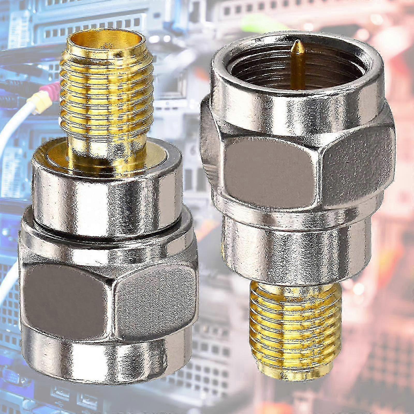 F Type Male Plug to SMA Female Plug Straight RF Coaxial Adapter