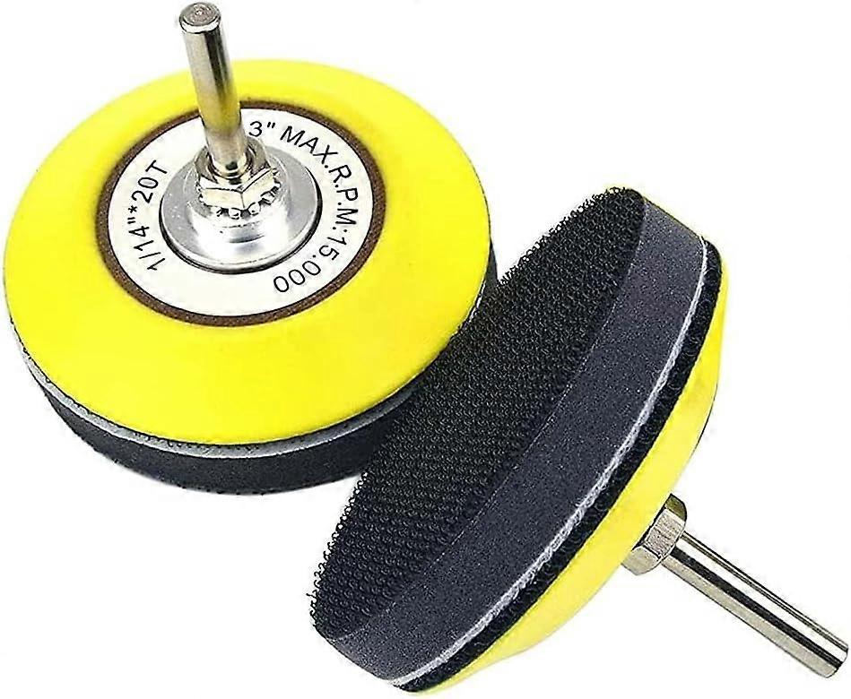 2pcs 75mm Sanding Pad Polishing Backing Pad with 1/4 Inch Mandrel Sanding Discs Sanding Plate Hook and Loop Sanding Pad for Angle Grinder Drill Tool