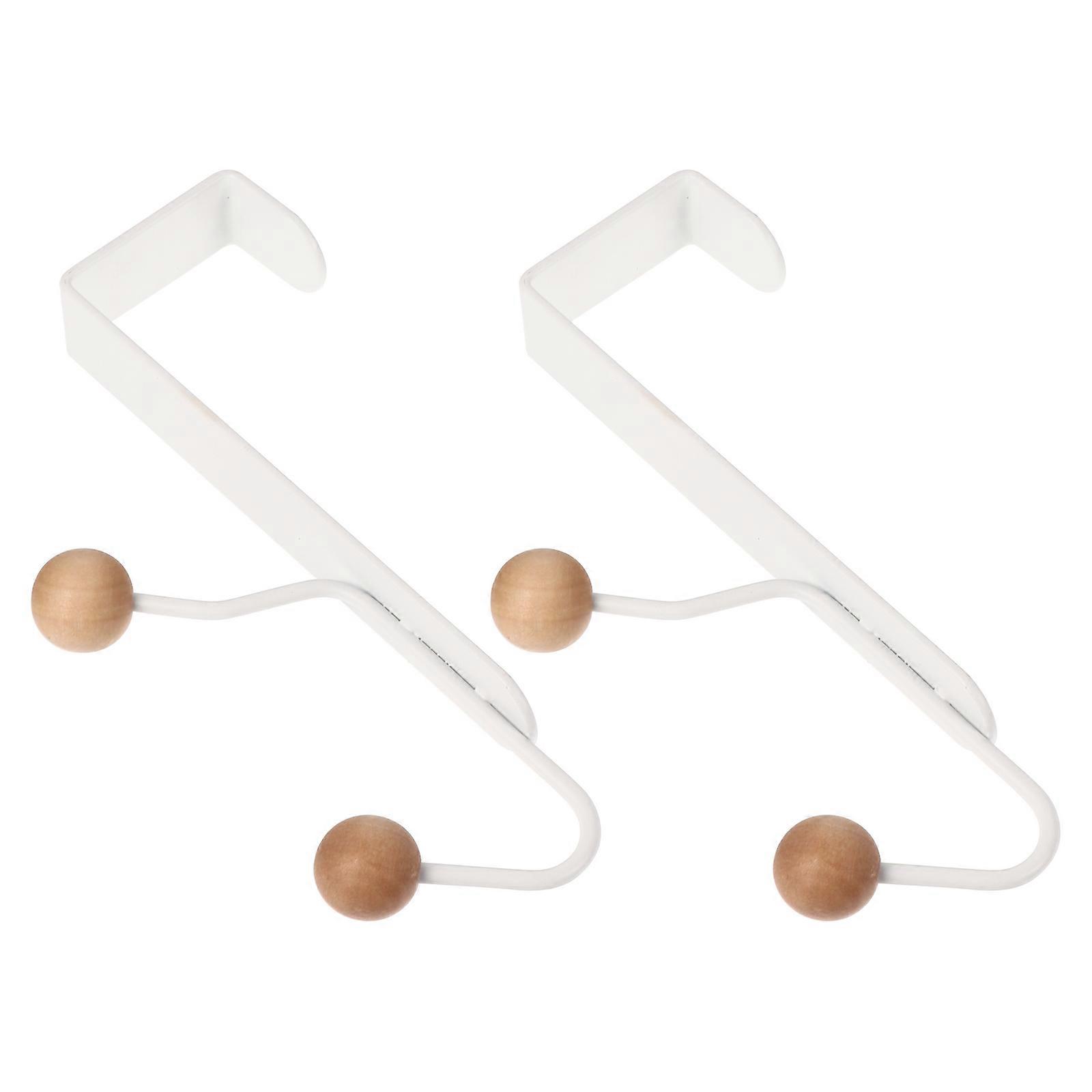 White Multipurpose Hat Hooks for Home Use Synthetic Material Saves Space 2pcs