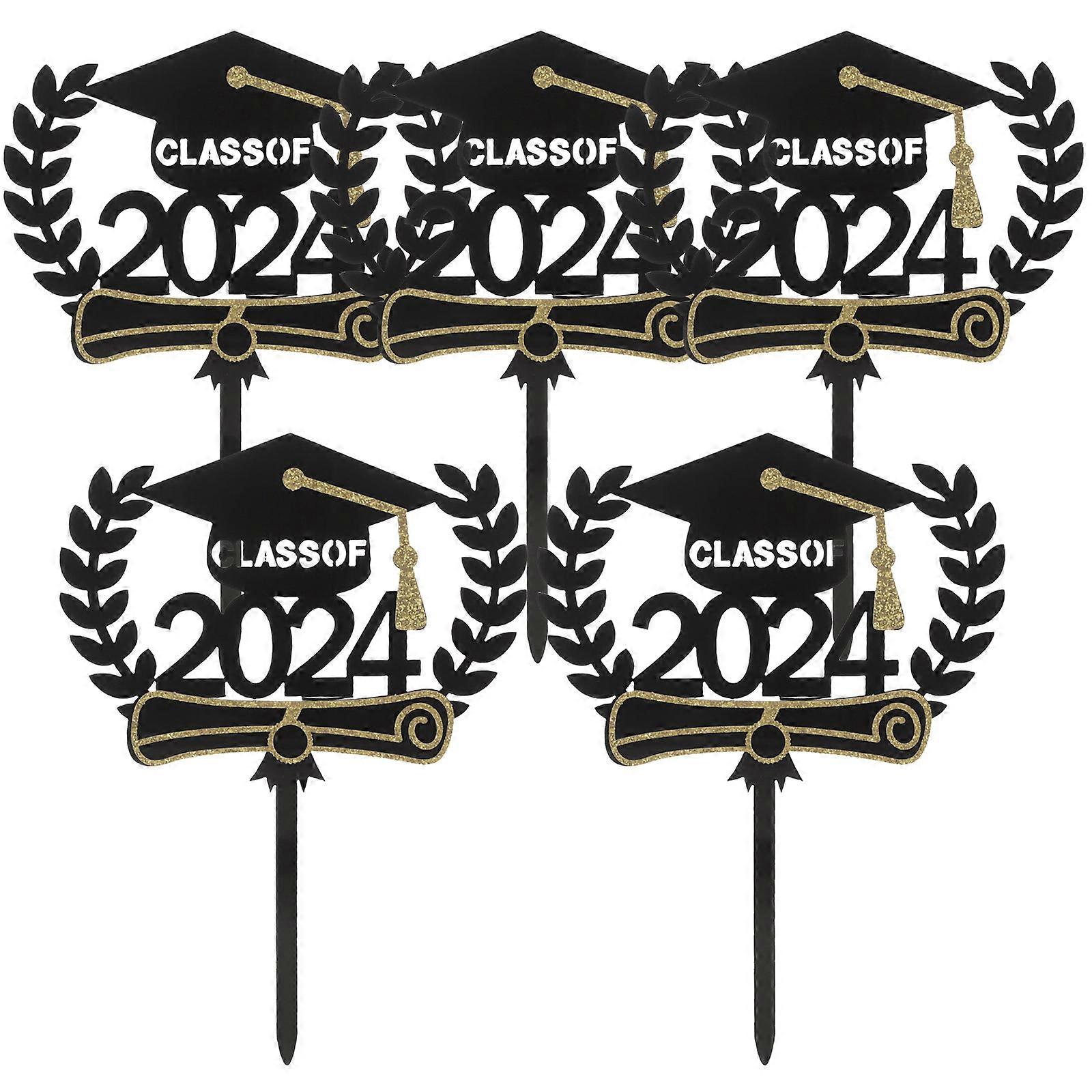 Cupcake Insert Graduation Cupcake Topper Acrylic Cake Decoration Grad Custom Shape 5Pcs