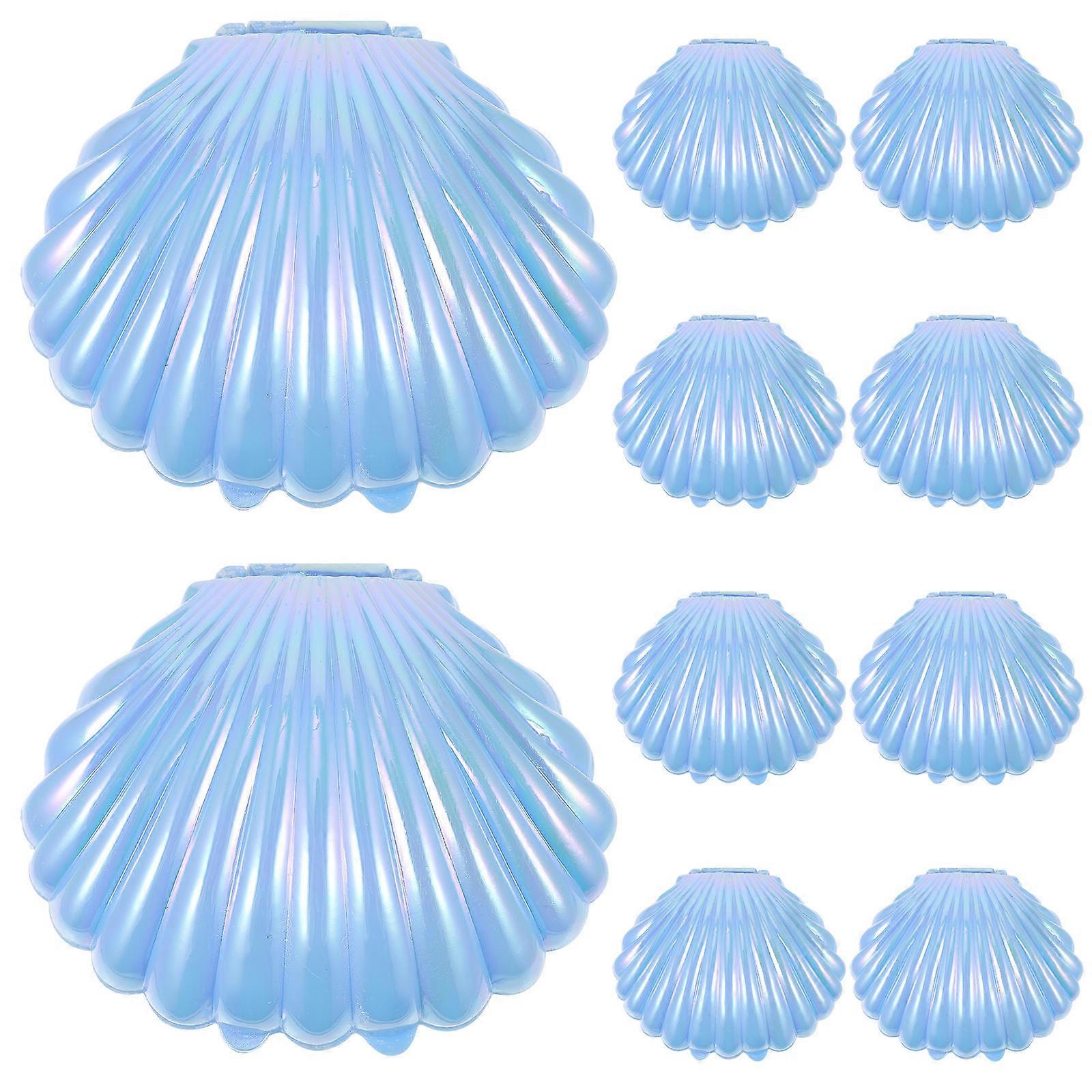 Sweets Box Seashell Candy Container Seashell Holder Sky-Blue 9.10X7.70X4.50CM Storage 10Pcs