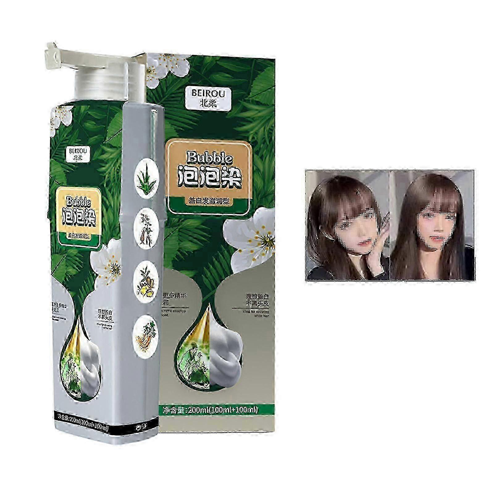 Plant-Based Bubble Hair Dye - Natural Formula for Gentle Grey Coverage
