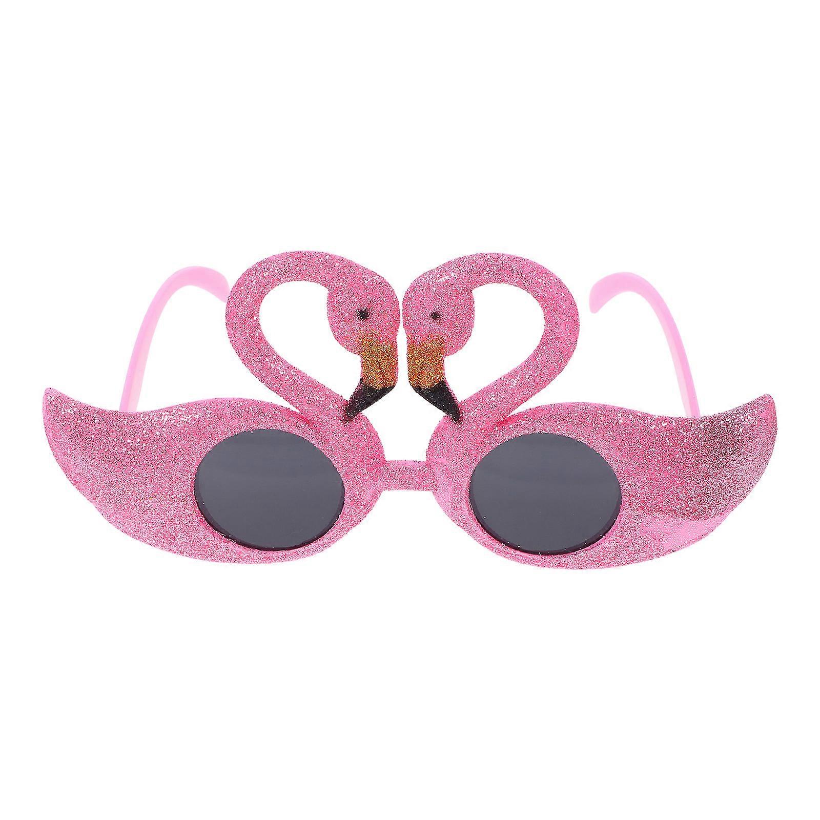 Hawaiian Flamingo Party Glasses Bright Tropical Photo Props Fun for Masquerade Festivals Beach Decor