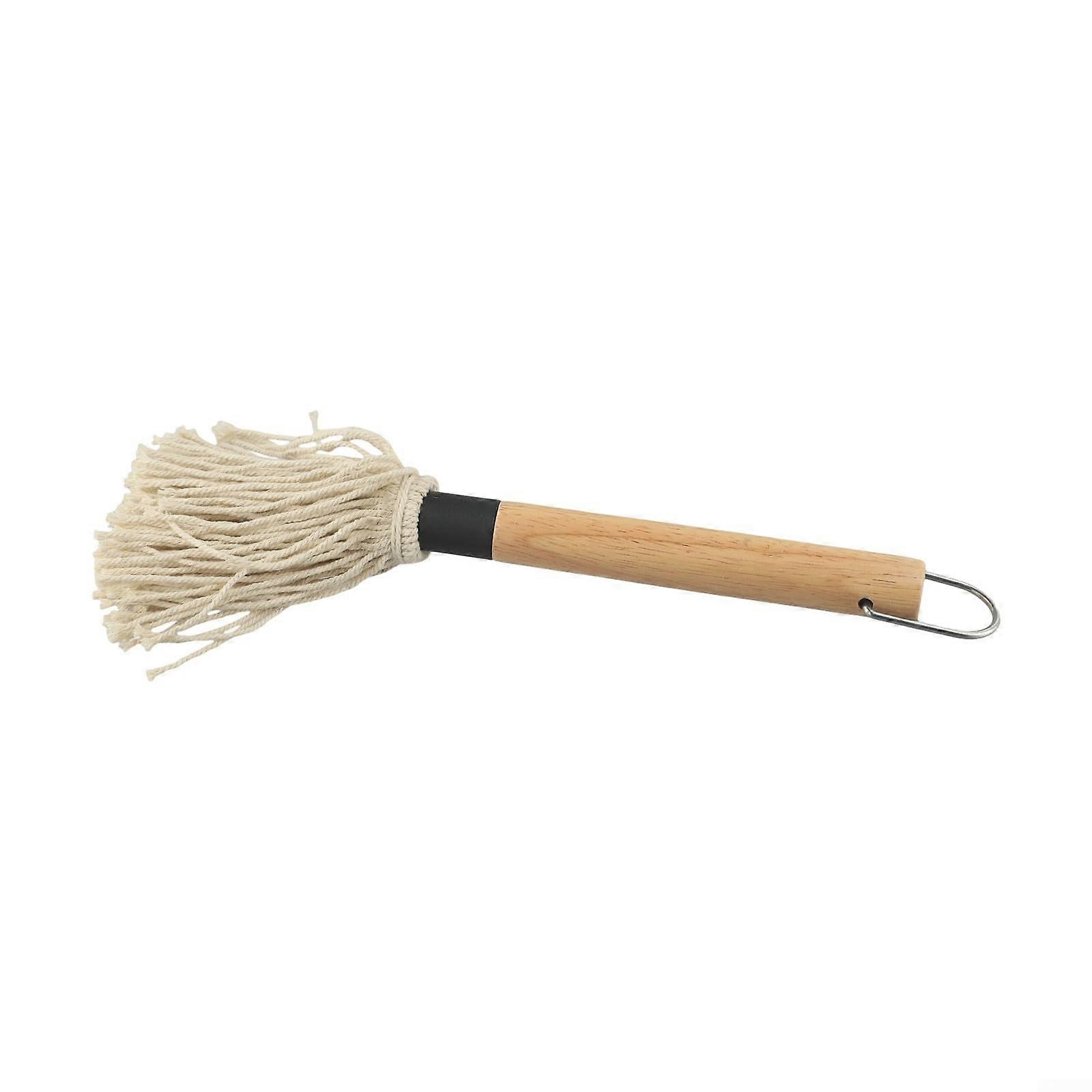 Unique design for grilling mop with smooth wooden handle, no hot hands (B)