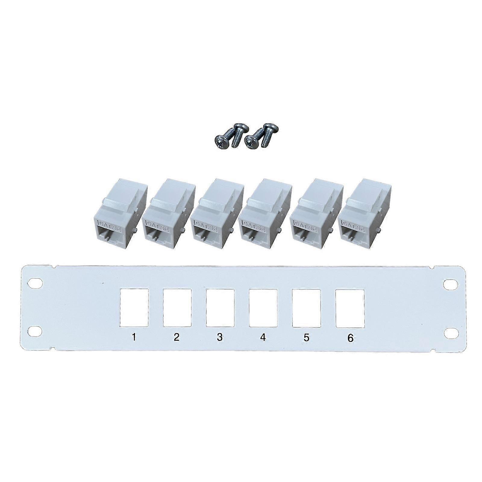 Ethernet Patch Panel Cat5e 6 Port Rj45 Wand & Rack Mount Keystone Jack Modul