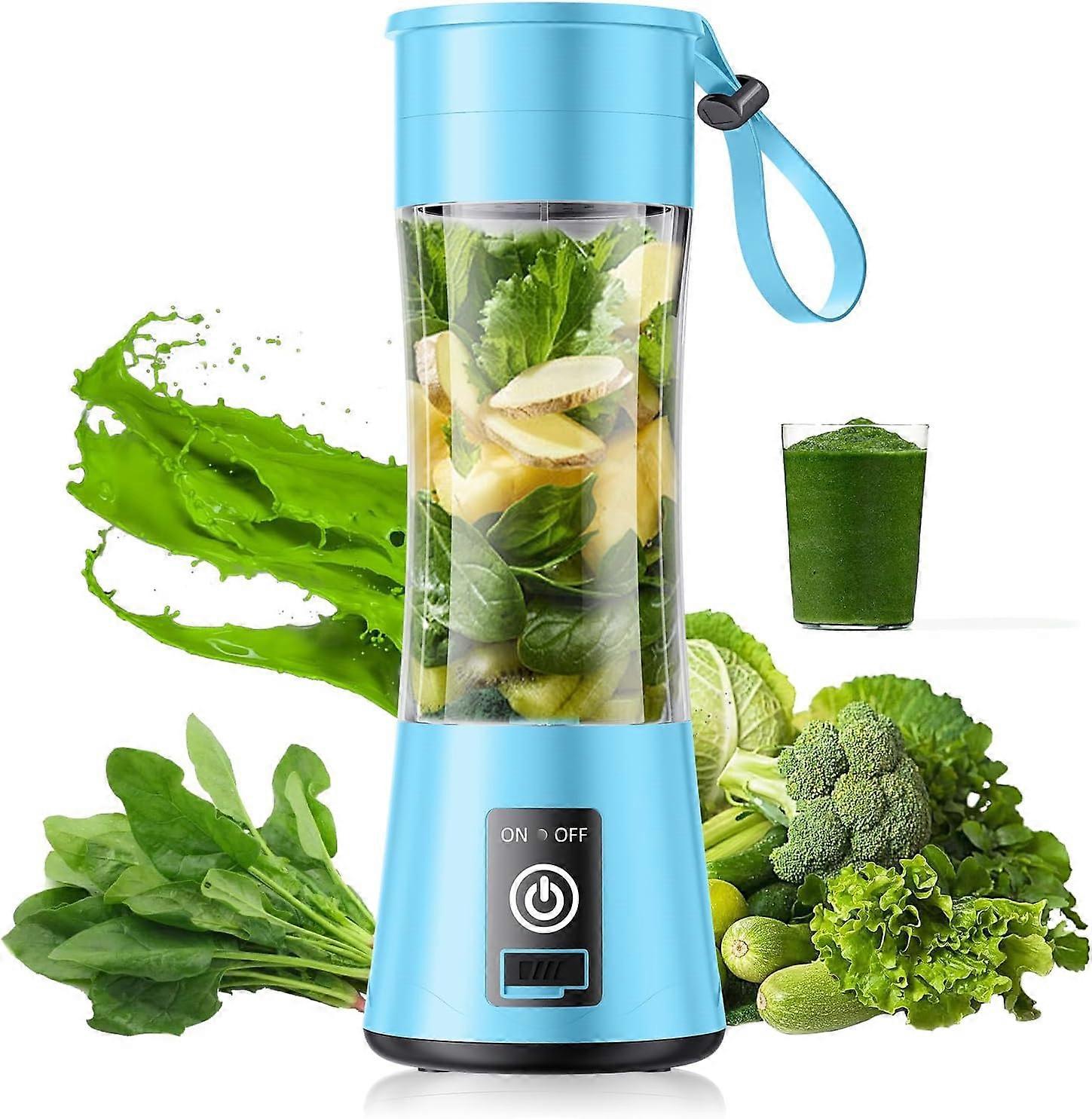 Portable Blender for Smoothies & Shakes - Cordless Personal Size Blender with 6 Blades, 380Ml Juice Cup, Lightweight & Recharg