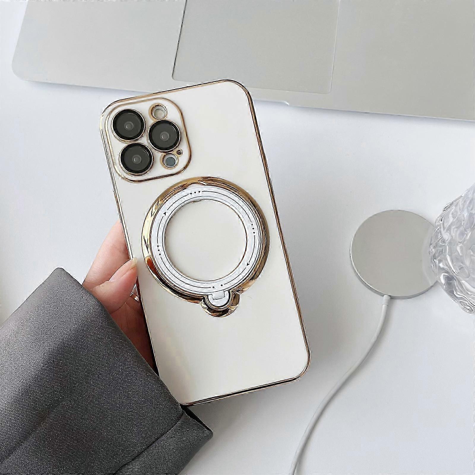 iPhone 15 Pro Max için 360 Döndürülebilir Manyetik Yüzük/Görünmez Standlı 15 Ultra Kılıf,15 Pro Max için [MagSafe ile Uyumlu][Lens Koruması]